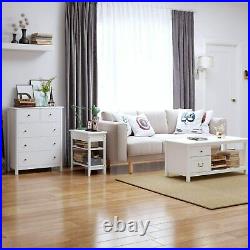 5 Drawer Dresser White Chest of Drawers Bedroom Nightstand Wood Frame Antique