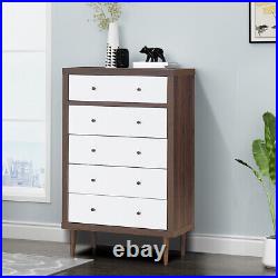 5 Drawer Dresser Wood Chest Storage Display Organizer Freestanding Cabinet Home