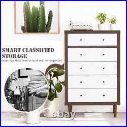5 Drawer Dresser Wood Chest of Drawers Storage Freestanding Cabinet Home