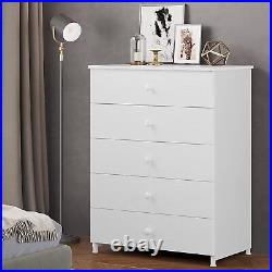 5 Drawer Dresser Wooden Chest of Drawers Storage Cabinet, Dressers for Bedroom