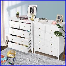 5 Drawer Dresser for Bedroom Chest of Drawers with Tall Storage Cabinet White