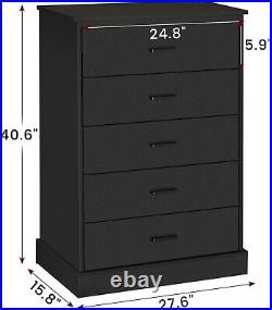 5 Drawer Dresser for Bedroom with Base Capacity Storage Cabinet Wooden Chest