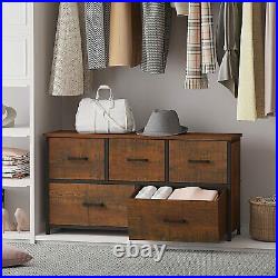 5 Drawer Hallway Drawer Dresser Large Fabric Storage Chest Clothes Organizer New
