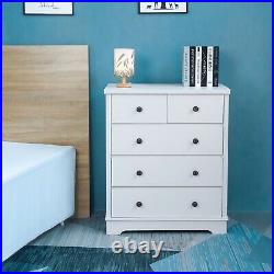 5 Drawer Tallboy Chest Dresser Wood Storage Cabinet Organizer Fr Bedroom Hallway