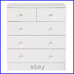 5 Drawer White Modern Dresser Chest Of Drawers Clothes Organizer Storage CabinZ5