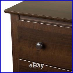 5 Drawer Wood Chest of Drawers Bed Room Furniture in Espresso Finish