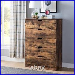 5 Drawers Chest Distressed Wood