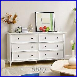 6Drawers Double Dresser Chest Storage Tower Clothes Organizer Solid Wood Cabinet