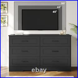6Drawers Double Dresser Chest of Drawers Large Capacity Cabinet with Deep Drawer