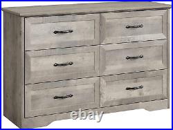 6-Drawer Bedroom Dresser Chest of Drawers Nightstand Furniture Wooden Storage
