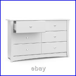 6-Drawer Bedroom Dresser Modern Chest of Drawers Storage Organizer White Wood