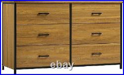 6 Drawer Chest Double Dresser Storage Tower Clothes Organizer Solid Wood Cabinet