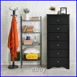6 Drawer Chest Dresser Clothes Storage Bedroom Tall Furniture Cabinet Black