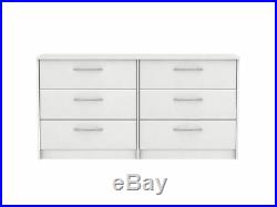 6 Drawer Chest Dresser Storage Organizer Wood White Finish Bedroom Furniture New