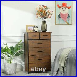 6 Drawer Chest Storage Dresser Wood Frame of Drawers Cabinet for Bedroom Hallway