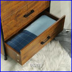 6 Drawer Chest Storage Dresser Wood Frame of Drawers Cabinet for Bedroom Hallway