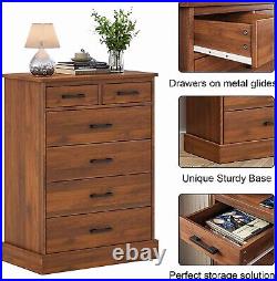 6 Drawer Chest Tall Dresser Wood Storage Organizer Unit Floor Storage Cabinet