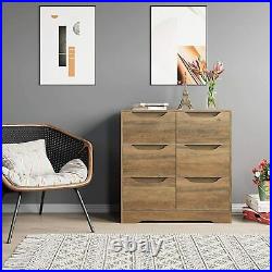 6 Drawer Chest Wide Storage Dresser Wood Chest of Drawers Cabinet Nightstand