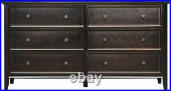 6 Drawer Double Dresser Bedroom Large Storage Cabinet Solid Wood Dresser Chest
