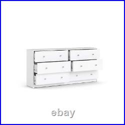 6 Drawer Double Dresser Chest of Drawers Living Room Storage Cabinet Bedroom US