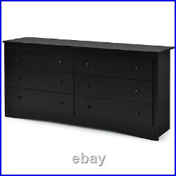 6 Drawer Double Dresser Chest of Drawers Storage Cabinet for Living Room Bedroom