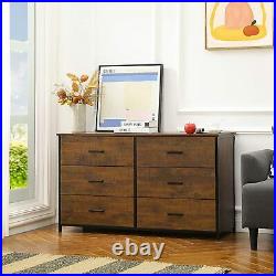6 Drawer Double Dresser Furniture Bedroom Organizer Chest of Drawers Storage