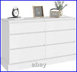 6 Drawer Double Dresser Large Capacity Clothing Storage Cabinet Chest of Drawers