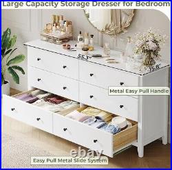 6 Drawer Double Dresser Long Dresser Large Capacity Solid Wood Storage Cabinet
