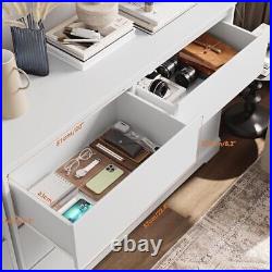 6 Drawer Double Dresser, White Dresser, Modern 6 Chest of Drawers Deep Drawers