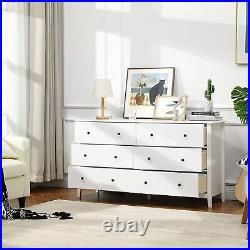 6 Drawer Double Dresser Wood Dresser Chest Bedroom Furniture Clothes Organizer