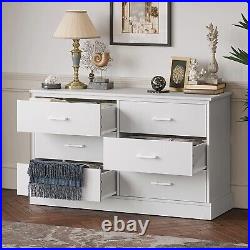 6 Drawer Double Dresser Wood Storage Tower Clothes Organizer Chests of Drawers