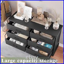 6 Drawer Double Dresser Wood Wide Chest of 6 Drawers Cabinet for Bedroom Hallway