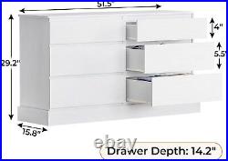 6 Drawer Double Dresser Wooden Storage Chest of Drawers Large Cabinet for Bedroo