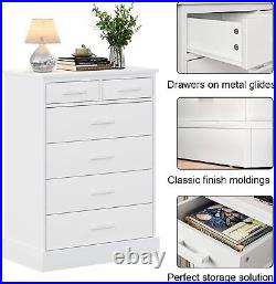 6 Drawer Dresser Bedroom Furniture Storage Chest Clothes Organizer (White)