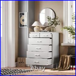 6 Drawer Dresser Bedroom Furniture Storage Chest Clothes Organizer (White)