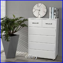 6-Drawer Dresser Chest Clothes Storage Modern Bedroom Cabinet Wood White