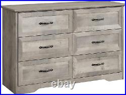 6 Drawer Dresser Chest of Drawers Wood Bedroom Clothes Storage Cabinet Organize