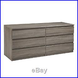 6 Drawer Dresser Double Chest Clothes Wood Storage Bedroom Furniture Truffle