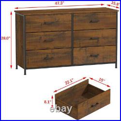 6 Drawer Dresser Furniture Bedroom Organizer Chest of Drawers Clothes Storage