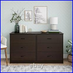 6 Drawer Dresser Furniture Bedroom Organizer Clothes Chest of Drawers, Espresso