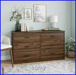 6 Drawer Dresser Furniture Bedroom Organizer Clothes Chest of Drawers, Walnut
