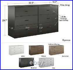 6 Drawer Dresser Modern Set Clothes Chest Organizer Furniture Multiple Finishes