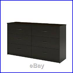 6 Drawer Dresser Modern Set Organizer Bedroom Clothes Furniture Chest Dark
