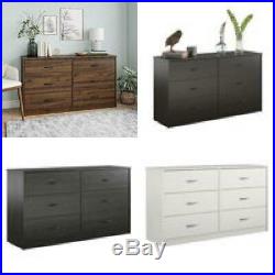 6-Drawer Dresser Organizer Bedroom Clothes Furniture Chest White, Black, Brown