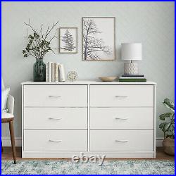 6-Drawer Dresser Organizer Bedroom Clothes Furniture Chest White Finish