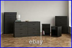 6 Drawer Dresser Organizer Bedroom Clothes Furniture Chest of Drawers Home Black