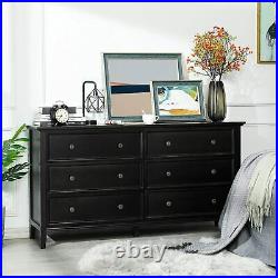 6 Drawer Dresser Organizer Chest of Drawers Clothes Storage Solid wood Furniture