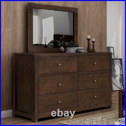 6-Drawer Dresser Solid Wood Chests of Drawers Storage Cabinets Organizers Brown