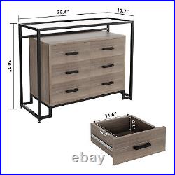 6 Drawer Dresser Tall Chest of Drawers Modern Wood Storage Organizer for Bedroom