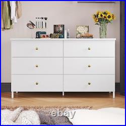 6 Drawer Dresser Wide Chest of Drawers Storage Organizer Unit for Closet Bedroom